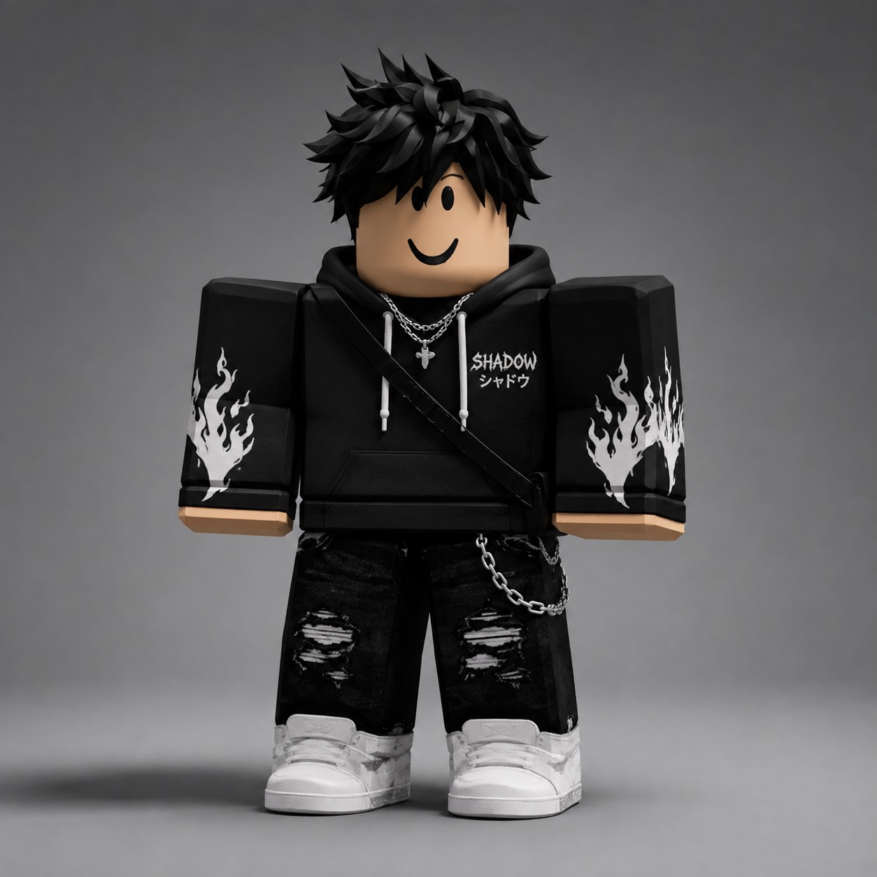 Roblox character wireframe topology breakdown